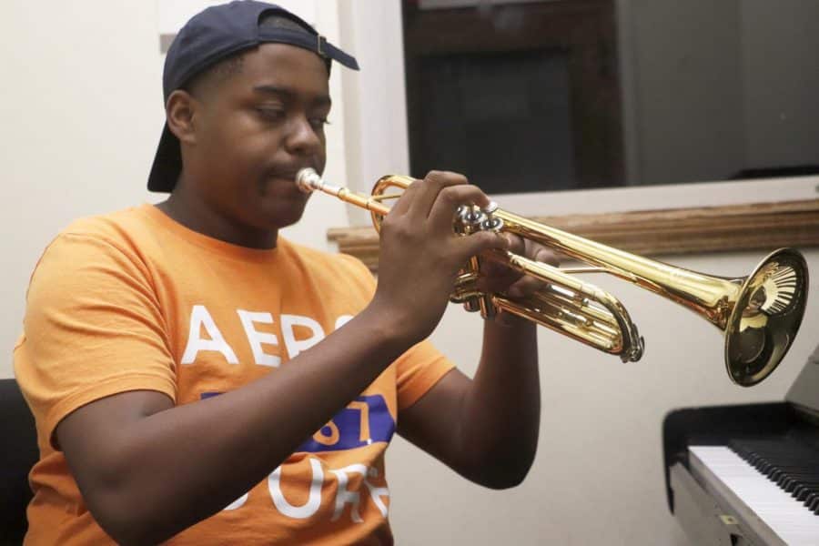 student pursuing a music degree